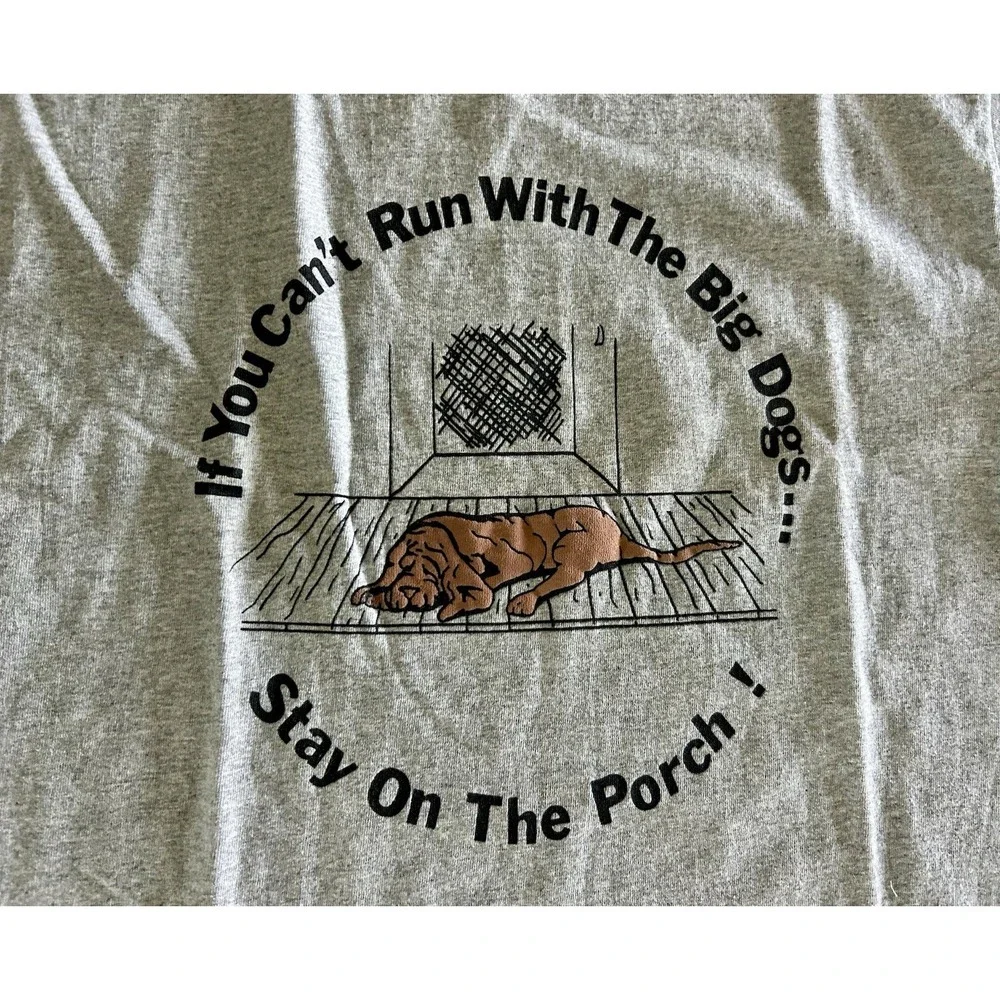 VINTAGE Adidas T Shirt Sz Medium Y2K 90s If You Can't Run With The Big Dogs
